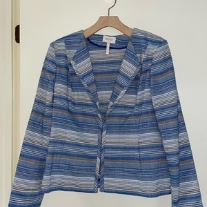 Laundry by Shelli Segal long sleeve blue/tan striped blazer size 14